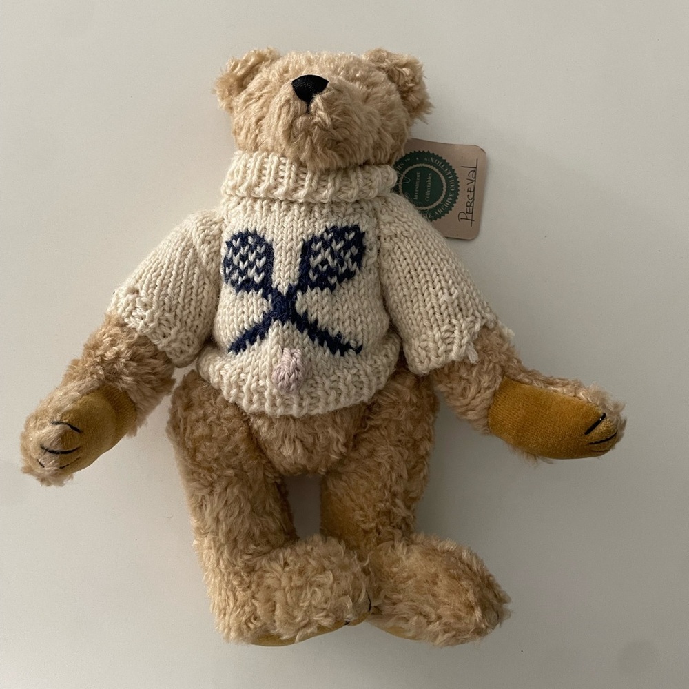 Vintage Boyds Bears Archive Collection Tennis Racket Sweater Name Perceval #1364